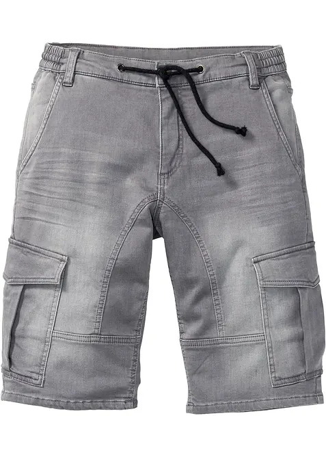 Sweatjeans-Bermuda in Regular-Fit in grau von vorne - bonprix