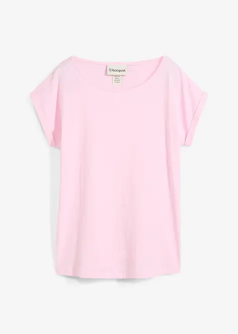 Shirt mit Seidenanteil in rosa von vorne - bonprix