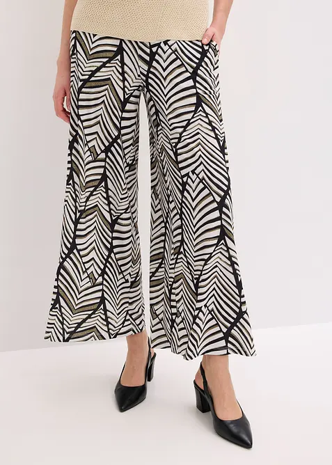 Weite Jerseyhose in schwarz von vorne - bonprix