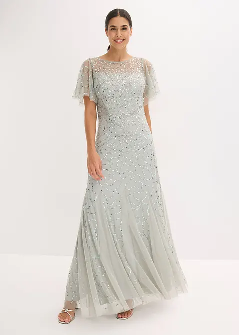 Abendkleid in blau im Look von vorne (Totalaufnahme) - bonprix