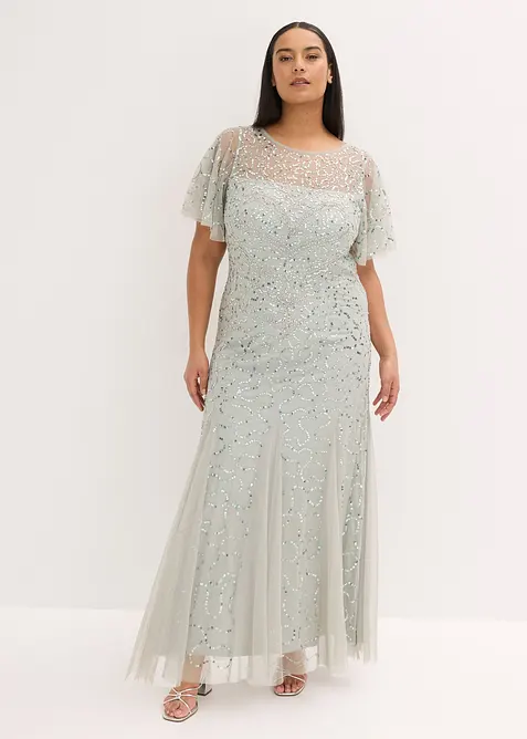 Abendkleid in blau von vorne (Totalaufnahme) - bonprix