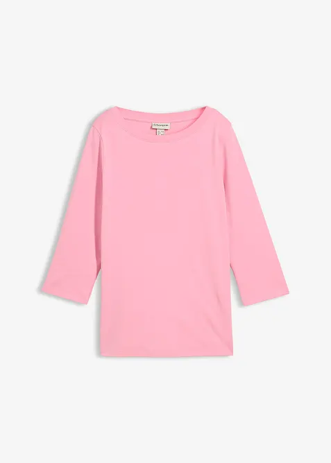 Shirt aus reiner schwerer Bio-Baumwolle in rosa von vorne - bonprix