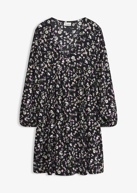 Tunika-Jerseykleid in schwarz von vorne - bonprix