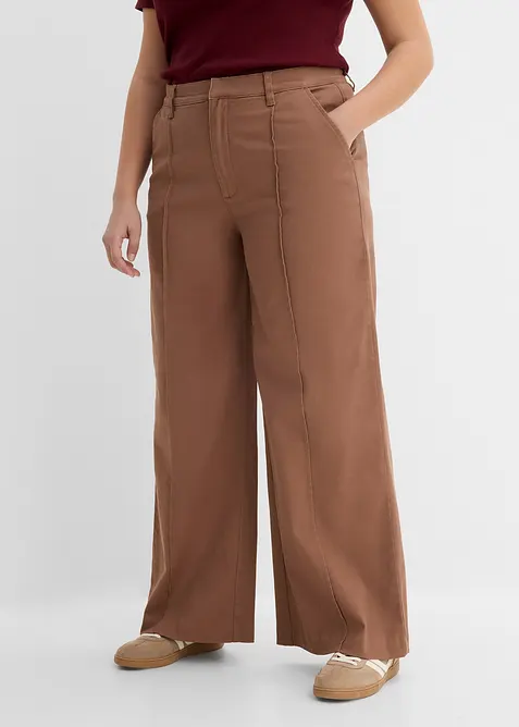 Twillhose aus Baumwoll-Mix in braun von vorne - bonprix