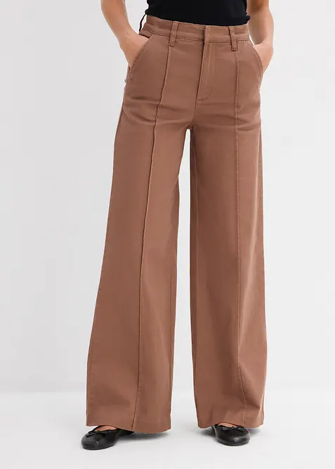 Twillhose aus Baumwoll-Mix in braun von vorne - bonprix