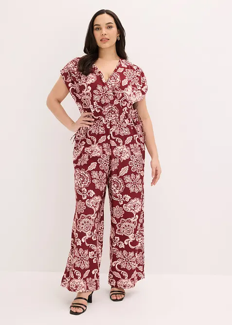 Jumpsuit in rot von vorne (Totalaufnahme) - bonprix