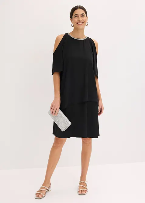 Blusenkleid in schwarz im Look von vorne (Totalaufnahme) - bonprix