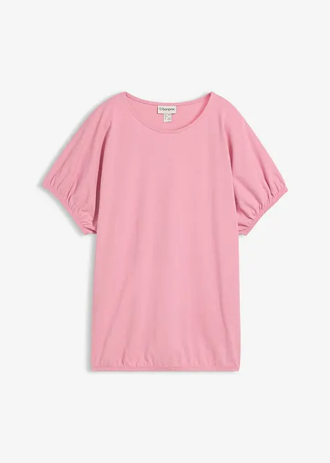 T-Shirt aus Bio-Baumwolle in rosa von vorne - bonprix