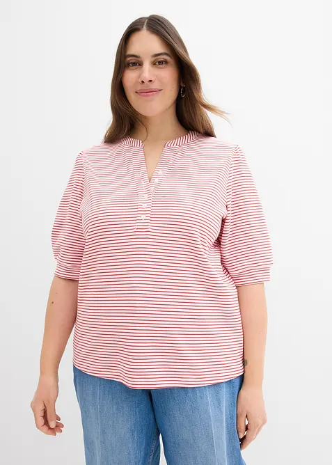 Shirt aus reiner Bio-Baumwolle in weiß von vorne (im Anschnitt) - bonprix