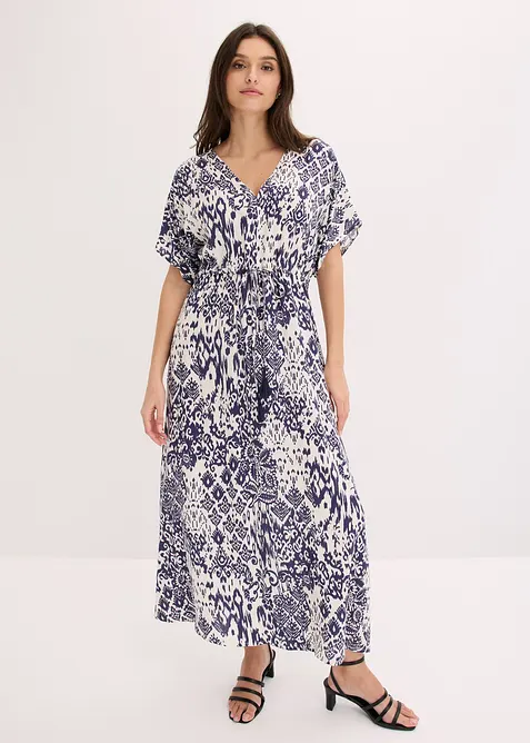 Maxikleid aus fließender Viskose in weiß von vorne (Totalaufnahme) - bonprix