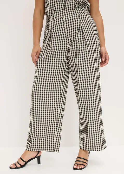 Weite Hose mit Bundfalten in gelb von vorne - bonprix