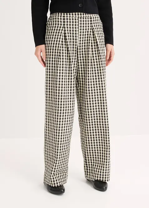 Weite Hose mit Bundfalten in gelb von vorne - bonprix