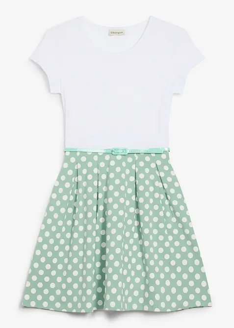Jerseykleid mit Bio-Baumwolle in grün von vorne - bonprix