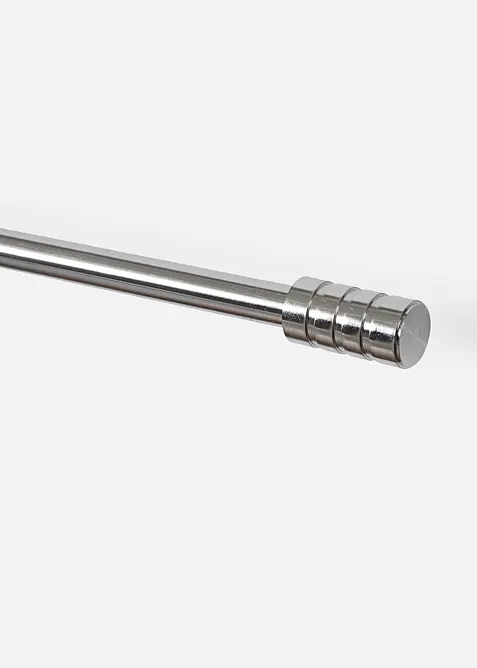 Ausziehbare Gardinenstange mit Endstück in silber von vorne - bonprix