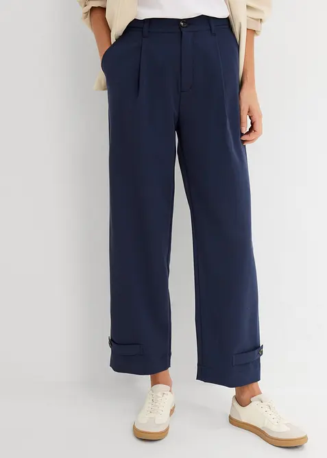 Barrel-Hose aus Viskose-Mix in blau von vorne - bonprix