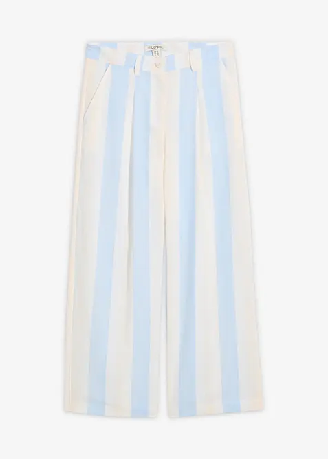 Palazzo-Hose in Leinen-Optik in weiß von vorne - bonprix