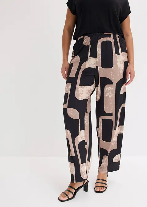 Jersey-Hose mit elastischem Bund in schwarz von vorne - bonprix