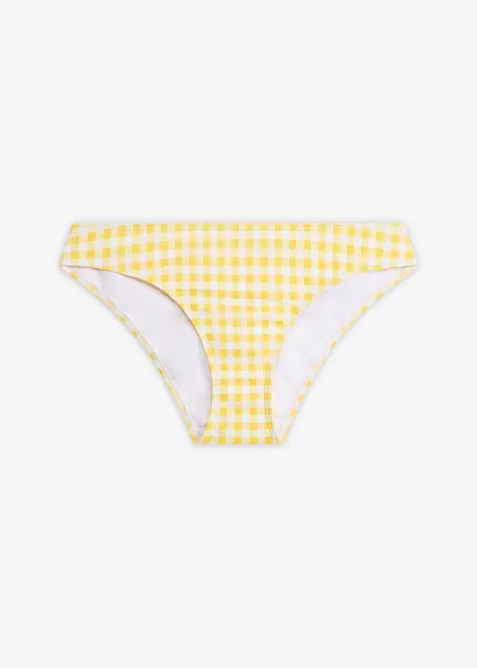 Bikinihose im kariertem Design in weiß von vorne - bonprix