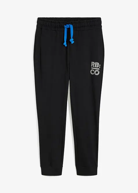 Jogginghose mit Kontrastdetails in schwarz von vorne - bonprix