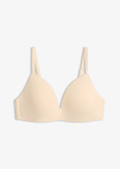 Nahtloser Schalen-BH ohne Bügel in beige von vorne - bonprix