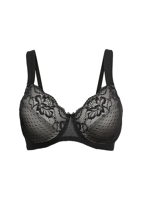 Minimizer-BH mit gepolsterten Trägern in schwarz von vorne - bonprix