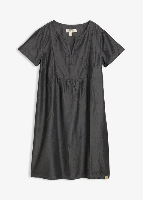 Kleid aus Lyocell in schwarz von vorne - bonprix