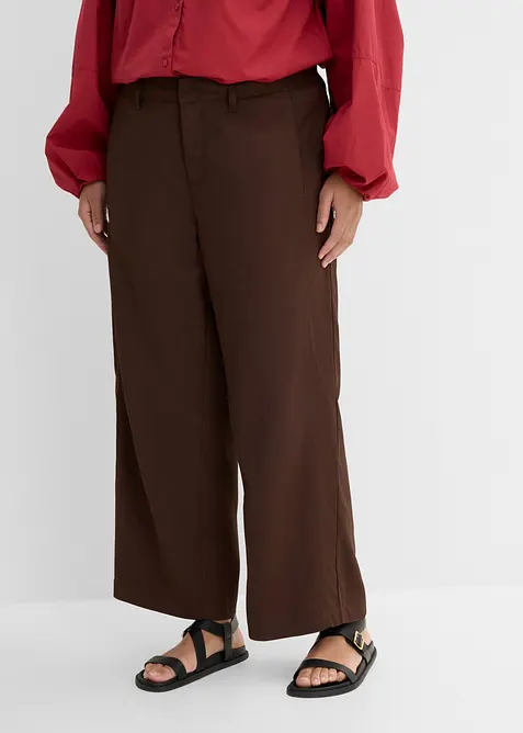 Verkürzte sommerliche Hose in braun von vorne - bonprix
