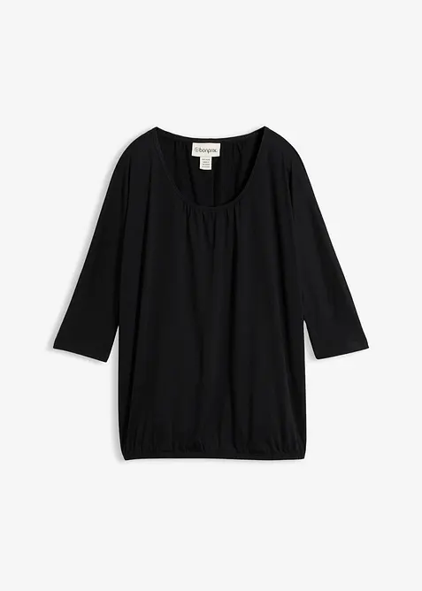 Oversize-Shirt aus Viskose-Mix in schwarz von vorne - bonprix