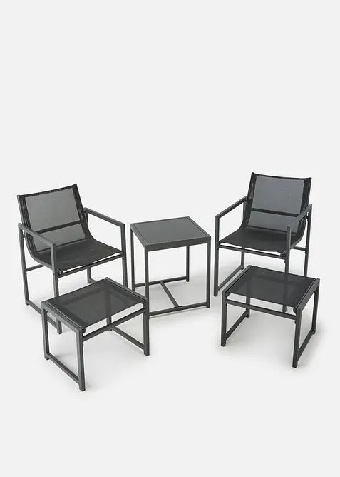 Gartenmöbel Set (5-tlg. Set) in grau - bonprix