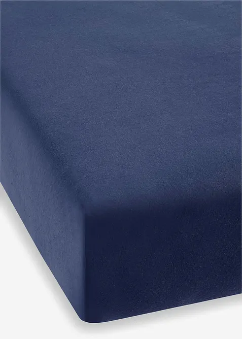 Jersey Spannbettlaken in Trendfarben in blau - bonprix