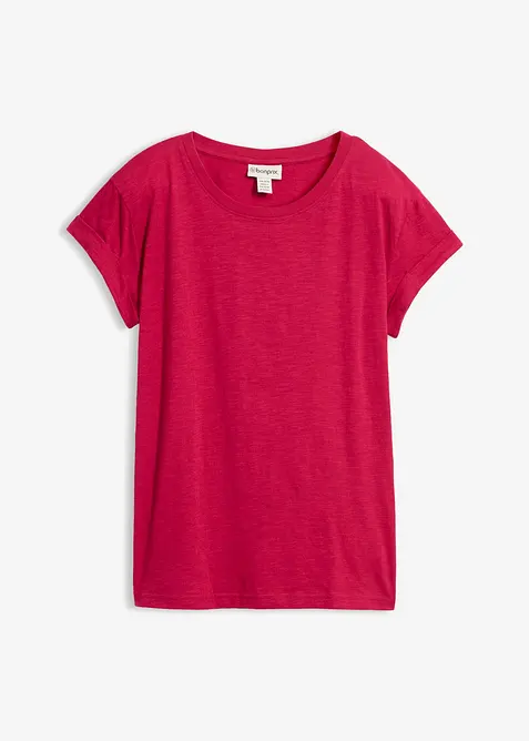 Boxy-Shirt in pink von vorne - bonprix