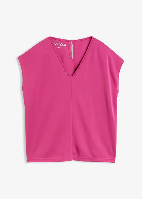 Shirt aus Viskose Piqué in pink von vorne - bonprix