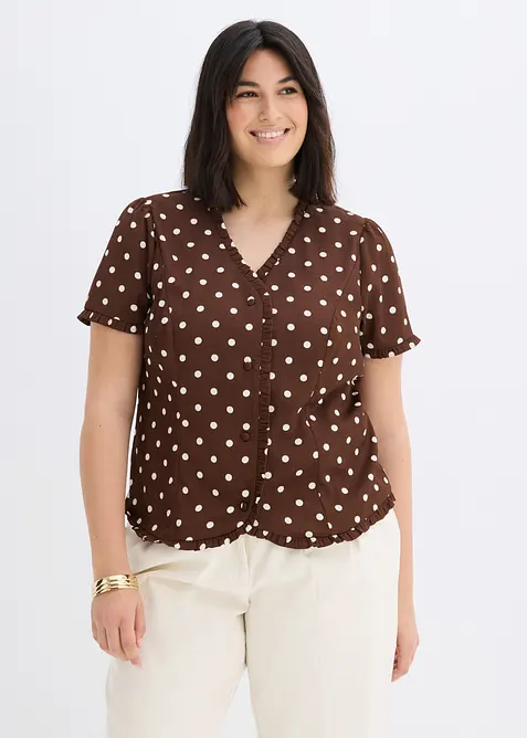 Bluse in braun von vorne (im Anschnitt) - bonprix