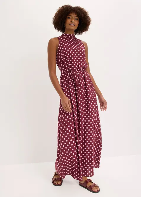 Maxikleid aus fließender Viskose in rot von vorne (Totalaufnahme) - bonprix