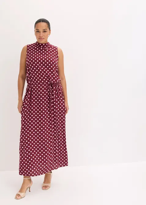 Maxikleid aus fließender Viskose in rot von vorne (Totalaufnahme) - bonprix