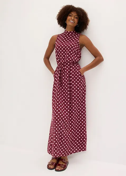 Maxikleid aus fließender Viskose in rot im Look von vorne (Totalaufnahme) - bonprix