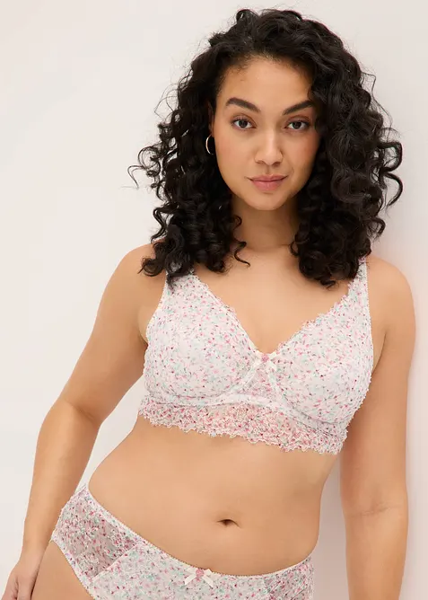 Minimizer-BH aus zarter Spitze in weiß von vorne (im Anschnitt) - bonprix