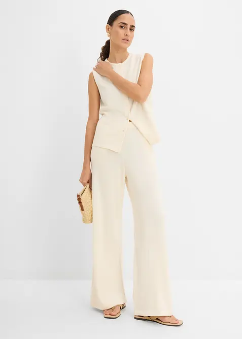Culotte aus sommerlichem Strick in weiß im Look von vorne (Totalaufnahme) - bonprix