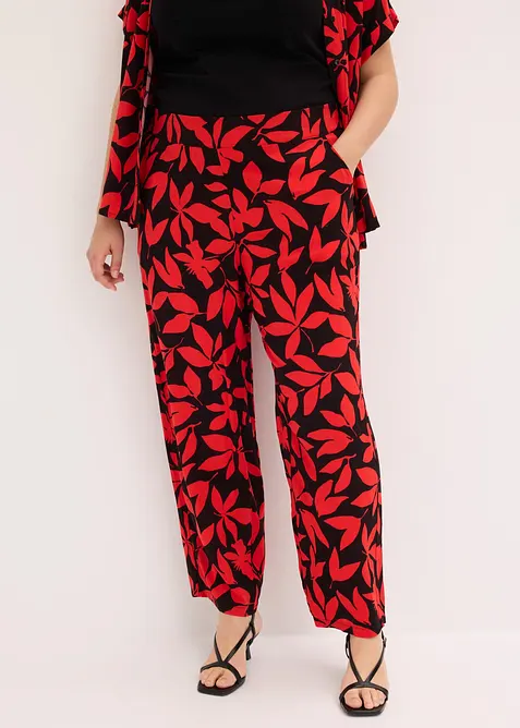 Palazzo-Hose aus fließender Viskose in schwarz von vorne - bonprix