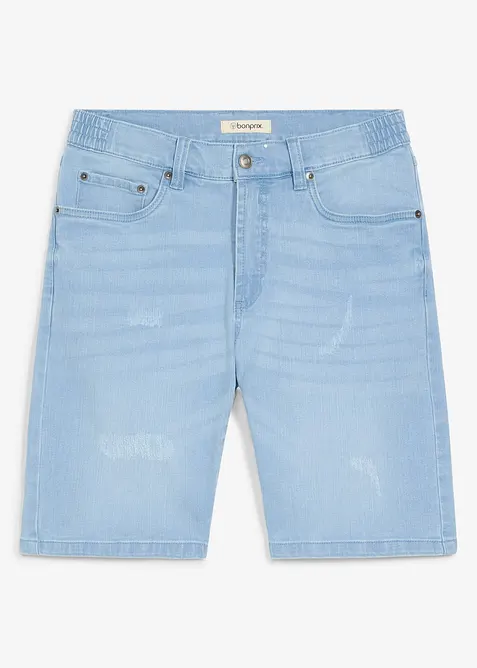 Jeans-Bermuda mit Dehnbund, Regular Fit in blau von vorne - bonprix