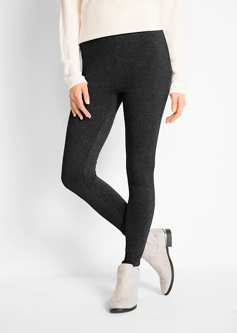 Thermo-Leggings mit Bequembund in schwarz von vorne - bonprix