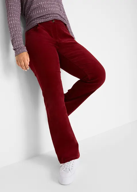 Bootcut-Cordhose aus Baumwoll-Mix in rot von vorne - bonprix