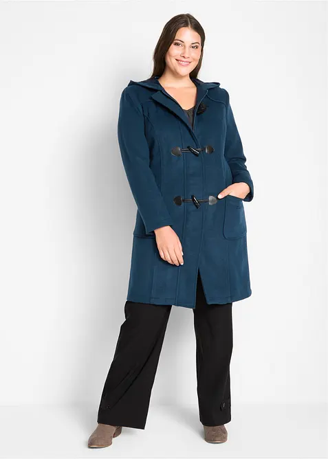 Dufflecoat in Wolloptik in blau von vorne (Totalaufnahme) - bonprix