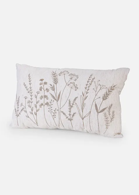 Kissen mit Stickerei in beige von vorne - bonprix