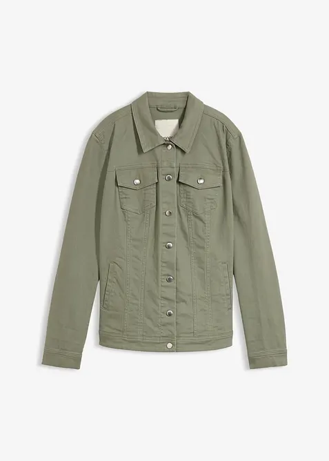 Jeansjacke in grün von vorne - bonprix
