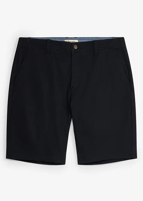 Stretch-Bermuda mit Dehnbund in Regular Fit in schwarz von vorne - bonprix