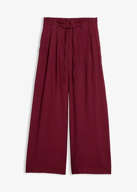 Schlupfhose aus strukturiertem Viskose-Mix in rot von vorne - bonprix