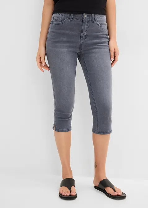 Capri-Ultra-Soft-Jeans in blau von vorne - bonprix