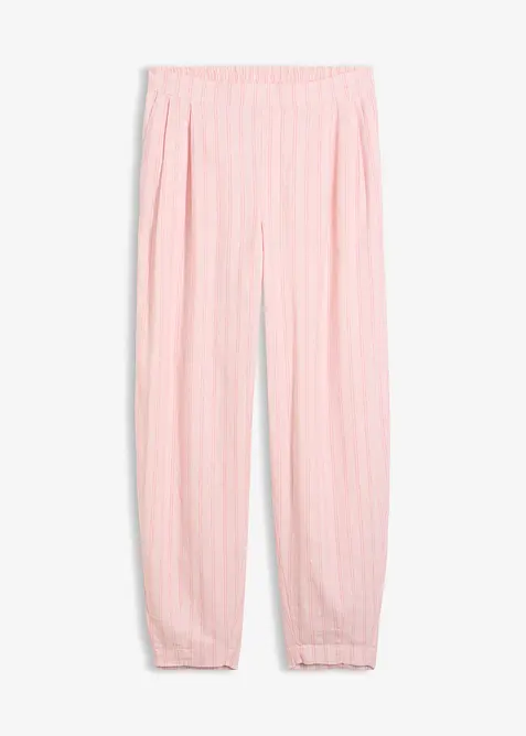 Schlupfhose aus kühlendem Leinen-Mix in rosa von vorne - bonprix