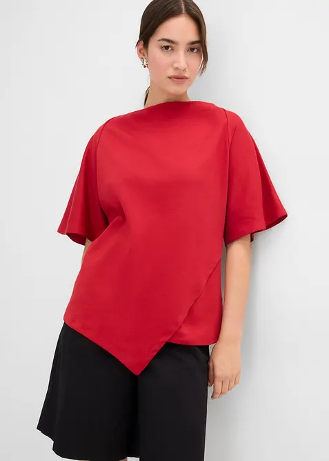 Shirt aus reiner Bio-Baumwolle in rot von vorne (im Anschnitt) - bonprix